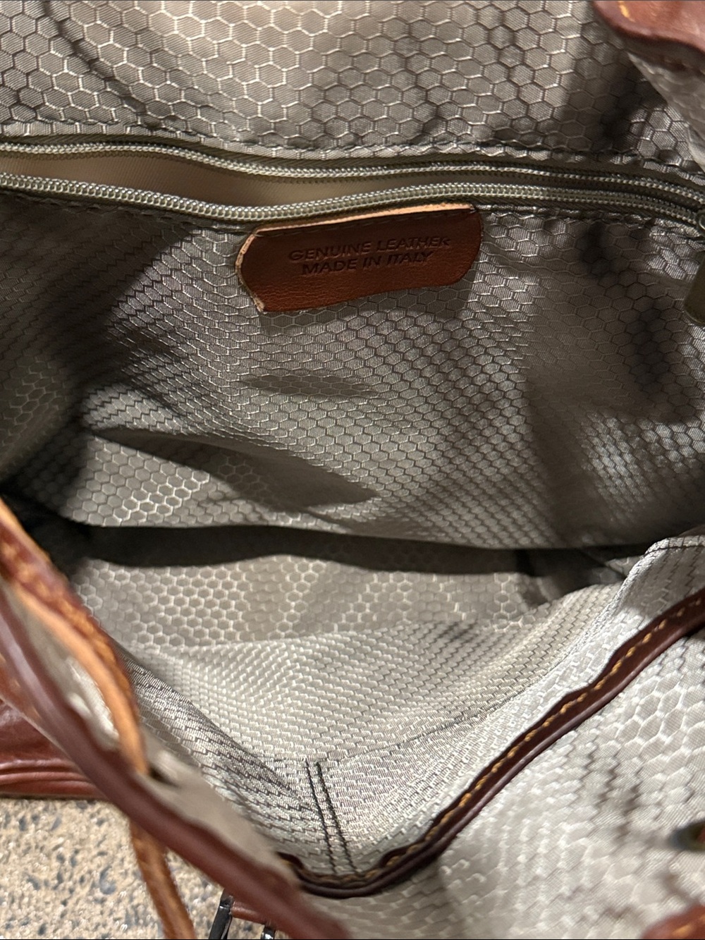 Brown Leather Drawstring Backpack - Picture 4 of 5